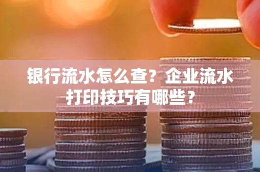 银行流水怎么查?企业流水打印技巧有哪些?
