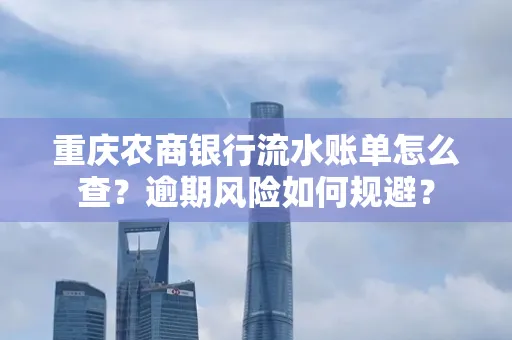 重庆农商银行流水账单怎么查?逾期风险如何规避?
