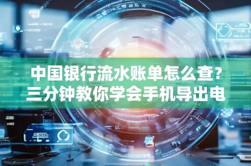 中国银行流水账单怎么查?三分钟教你学会手机导出电子版