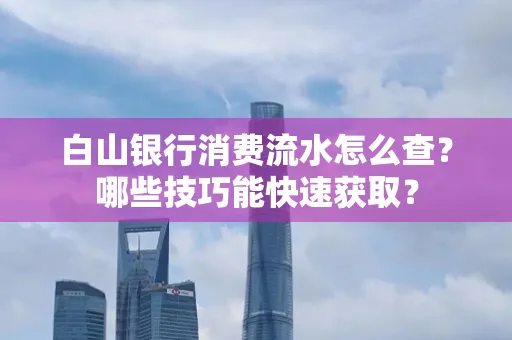 白山银行消费流水怎么查?哪些技巧能快速获取?